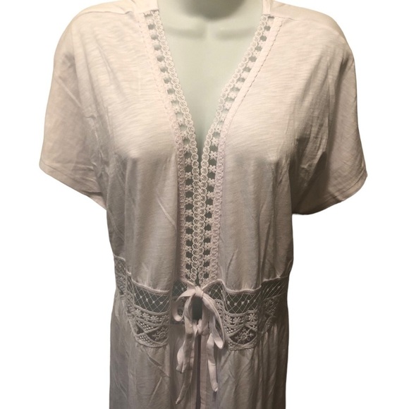 Belle Beach by Kim Gravel Regular Slub Knit Tie Front Cover Up QVC 1X Beach Wear - Picture 4 of 10